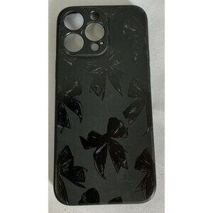 Plastic Black Bow Shadow Phone Case for iPhone 13 14 15 16 Pro Max